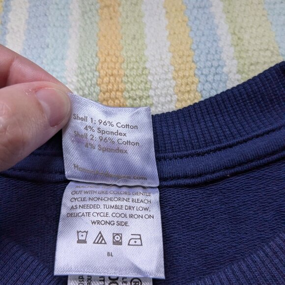 ⭐ Hanna Anderson Navy and Gold Star & polka dot terry sweatshirt size 12 - Picture 10 of 11